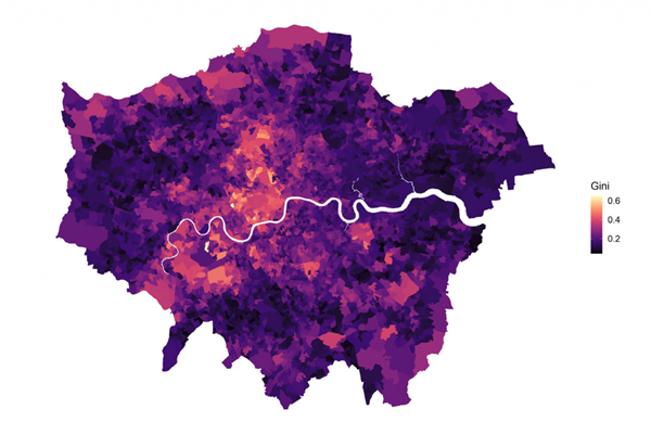 Chart 1: Housing value inequality – Gini scores for London, 2019
